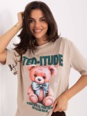 T-shirt D12083AI02799A beżowy XS