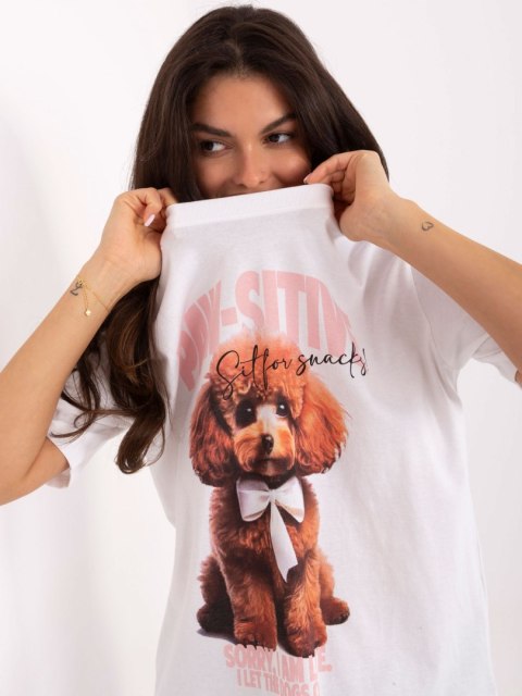 T-shirt D12083AI02799A biało-różowy S