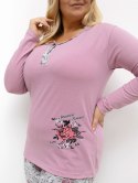 Piżama DU-PI-FP-506.56 ciemny różowy 3XL