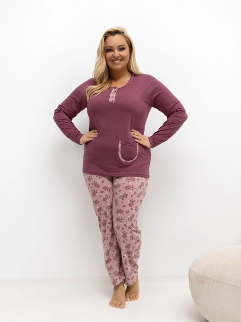 Piżama DU-PI-FP-508.57 ciemny różowy 2XL