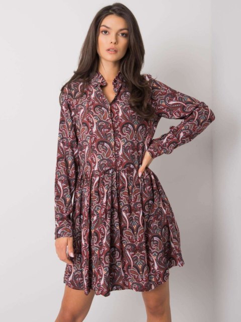 Sukienka D73771M30227 ciemny brązowy S