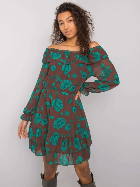 Sukienka DHJ-SK-15015.56P brązowy