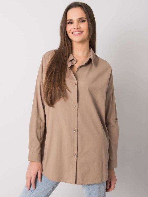 Koszula EM-KS-004.42 ciemny bezowy