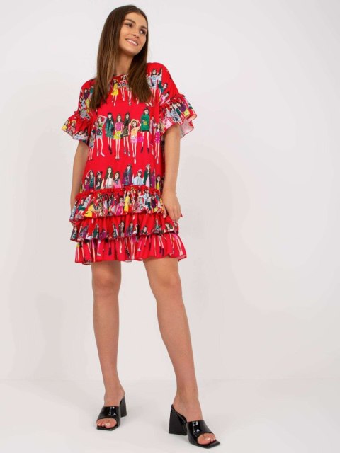 Sukienka CHA-SK-1407-4.17P czerwony S/M