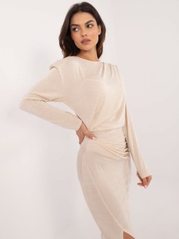 Sukienka DHJ-SK-18206.67 jasny beżowy