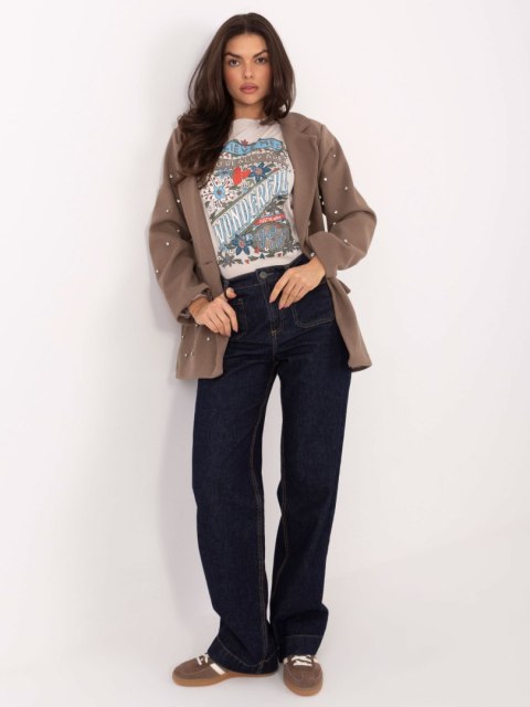 T-shirt D12048M02556K jasny beżowy XS