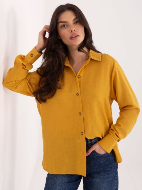 Koszula LK-KS-510109.70 ciemny żółty M