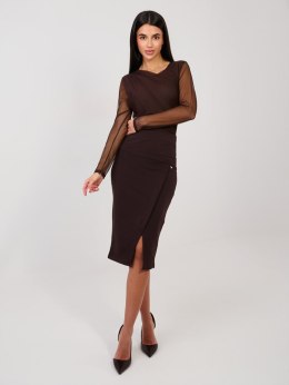 Spódnica RV-SD-7847.80 ciemny brązowy M