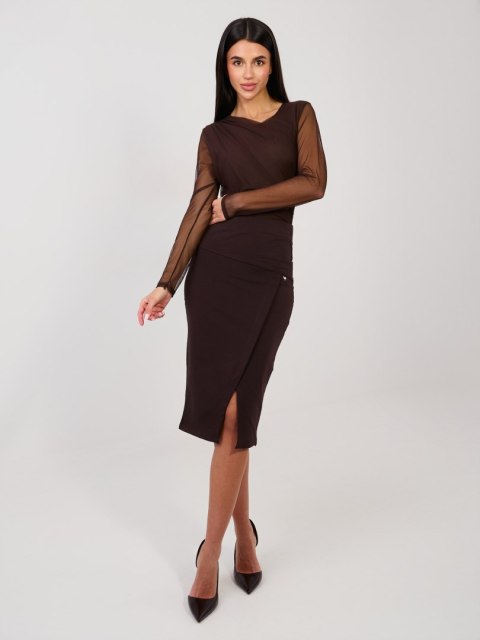 Spódnica RV-SD-7847.80 ciemny brązowy M