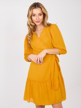 Sukienka LK-SK-508027.34P ciemny żółty 42