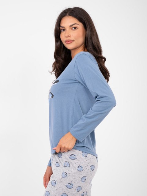 Piżama DU-PI-FP-008.30 szaro-niebieski XL