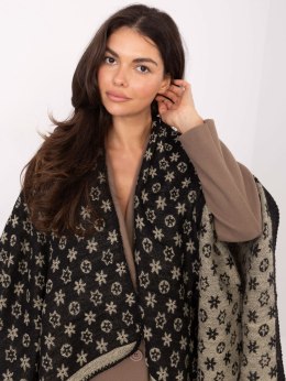 Poncho AT-PN-7661.89 czarno-beżowy