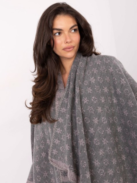 Poncho AT-PN-7661.89 szaro-różowy