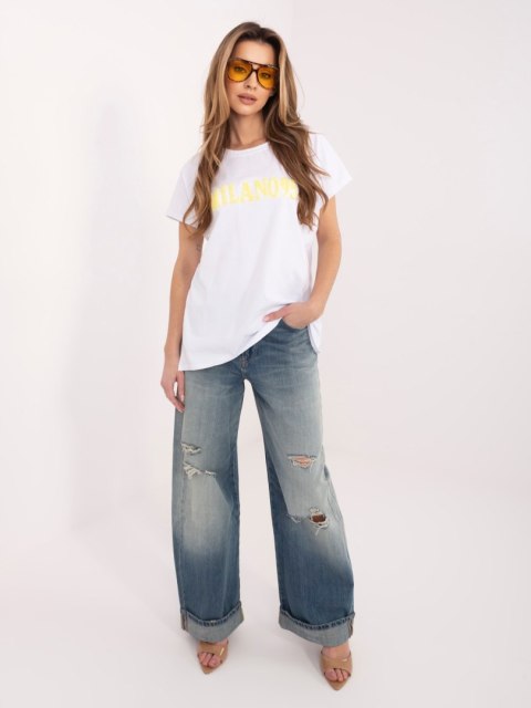 T-shirt RV-TS-A1206.84 biało-żółty