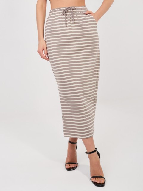 Spódnica D12127M50254A ciemny bezowy S