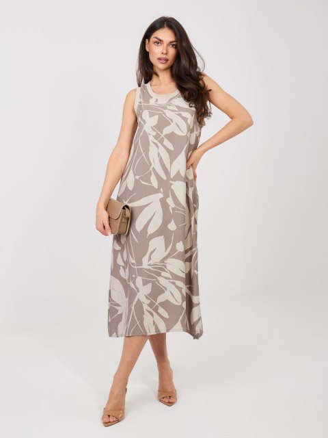 Sukienka D60105M30471A ciemny bezowy XL