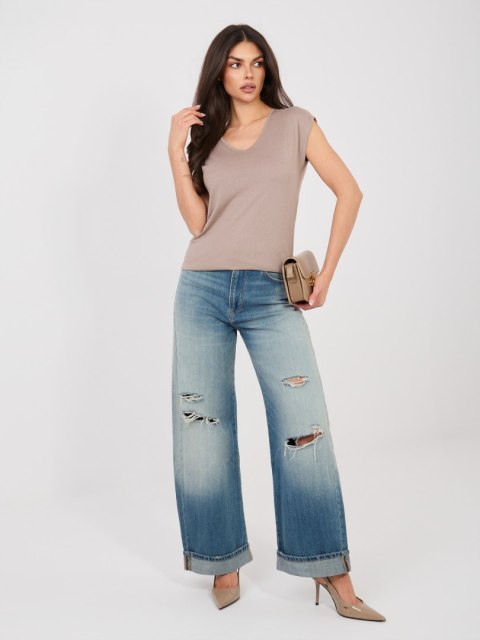 T-shirt D12041AH02570C ciemny bezowy S