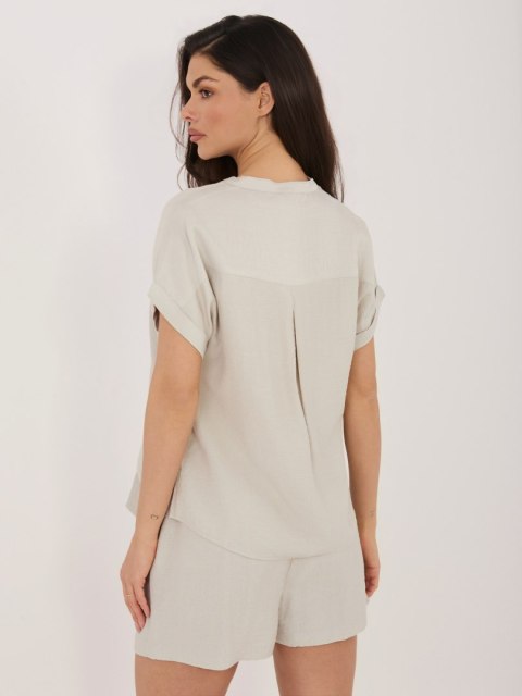 Bluzka D60103M11235B2 jasny beżowy XL