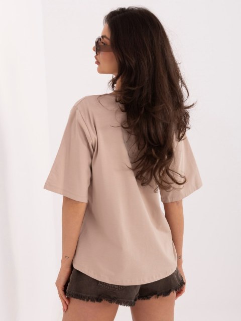 T-shirt RV-BZ-A1268.18 ciemny bezowy L/XL