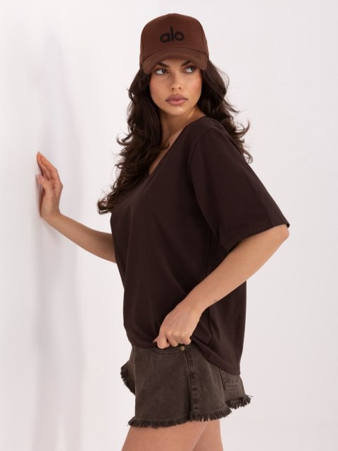 T-shirt RV-BZ-A1268.18 ciemny brązowy S/M