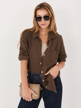 Koszula MI-KS-2337.18 ciemny brązowy