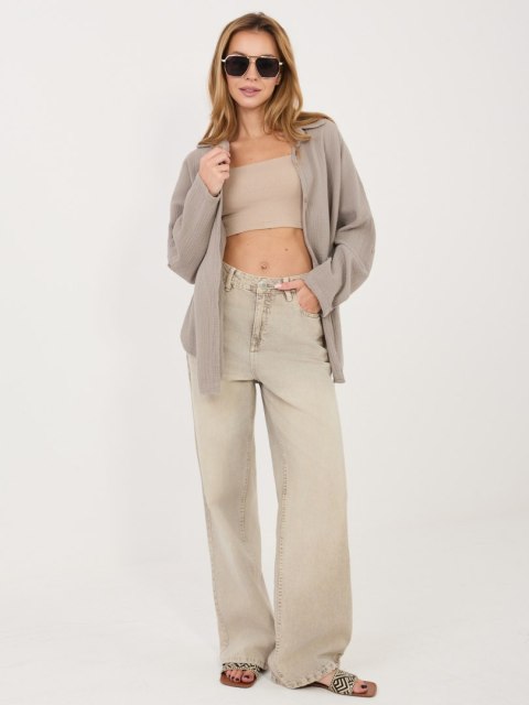 Koszula MI-KS-82377.83 ciemny bezowy