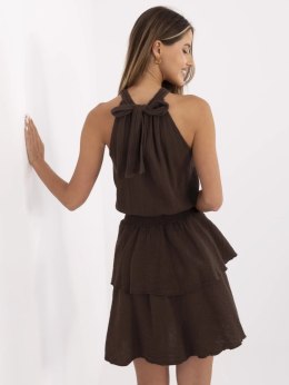 Sukienka MI-SK-92166.71P ciemny brązowy