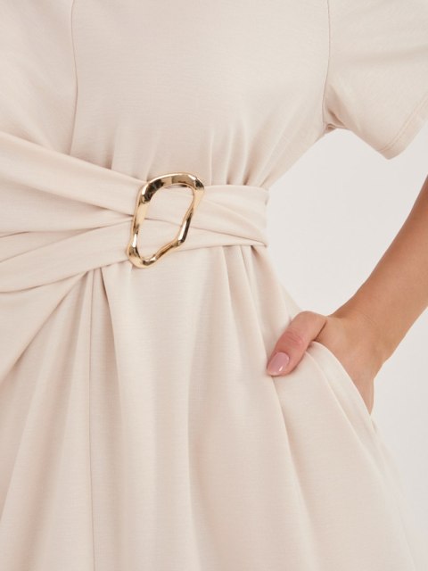 Sukienka MI-SK-A5449.92 jasny beżowy