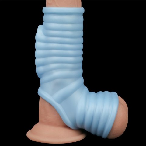 PIERŚCIEŃ VIBRATING WAVE KNIGHTS RING WITH SCROTUM SLEEVE