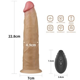 WIBRATOR 9.0'' DUAL LAYERED PLATINUM SILICONE ROTATOR