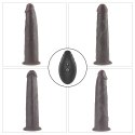 WIBRATOR 9'' DUAL LAYERED SILICONE ROTATOR CZARNE
