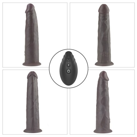 WIBRATOR 9'' DUAL LAYERED SILICONE ROTATOR CZARNE