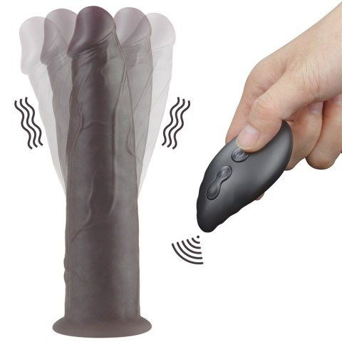 WIBRATOR 9'' DUAL LAYERED SILICONE ROTATOR CZARNE