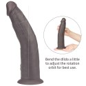 WIBRATOR 9'' DUAL LAYERED SILICONE ROTATOR CZARNE