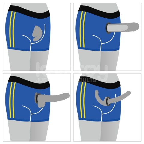 CHIC STRAPON SHORTS (32 35 CALI W PASIE) NIEBIESKI
