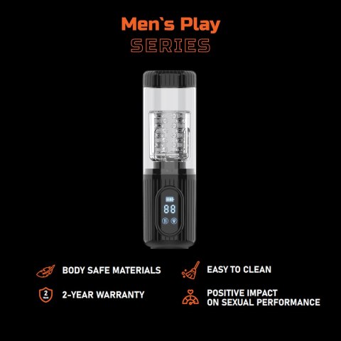AUTOMATYCZNY MASTURBATOR MĘSKI Z RUCHEM ROTACYJNO - POSUWISYM ORAZ FUNKCJĄ SSANIA EROSPACE MEN'S PLAY B2