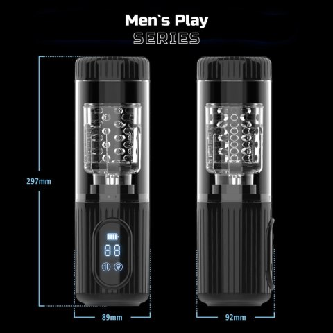AUTOMATYCZNY MASTURBATOR MĘSKI Z RUCHEM ROTACYJNO - POSUWISYM ORAZ FUNKCJĄ SSANIA EROSPACE MEN'S PLAY B2