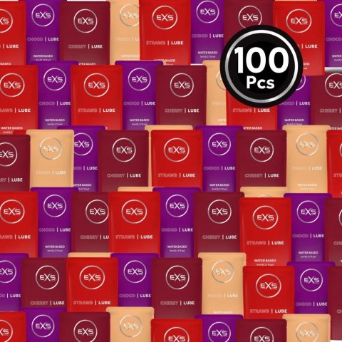 ZESTAW TESTERÓW 100 SZT. EXS FLAVOURED LUBE SACHETS 5ML