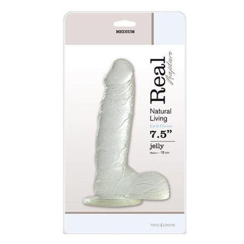 Dildo żelowe Real Rapture przezroczyste 19 cm z przyssawką