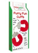 Kajdanki piórkowane ToyJoy Furry Fun czerwone