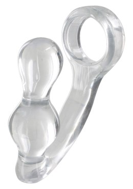 Korek analny z pierścieniem ToyJoy transparentny 11,5 cm
