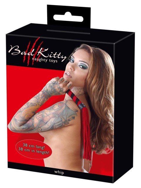 Flogger Bad Kitty czarno czerwony 38 cm