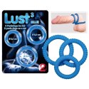 Pierścienie erekcyjne Lust 3 rowkowane silikonowe niebieskie You2Toys