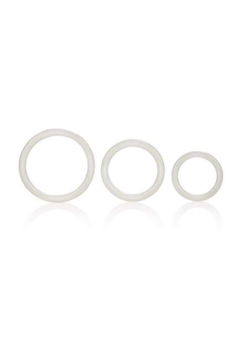 Pierścienie erekcyjne silikonowe Tri-Rings Calexotics białe