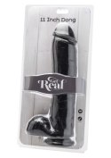 Dildo realistyczne ToyJoy Get Real z jądrami czarne 28 cm