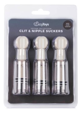 Zestaw pompek na sutki i łechtaczkę EasyToys przezroczysty 3 szt 10 cm