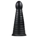 Korek analny BUTTR XXL żebrowany czarny z przyssawką 26 cm
