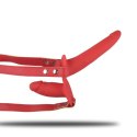 Podwójny strap on Real Safe czerwony 14 5 cm