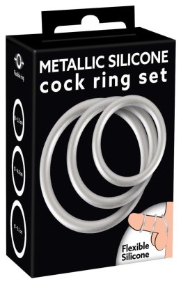 Pierścienie erekcyjne silikonowe metaliczne You2Toys 3 rozmiary