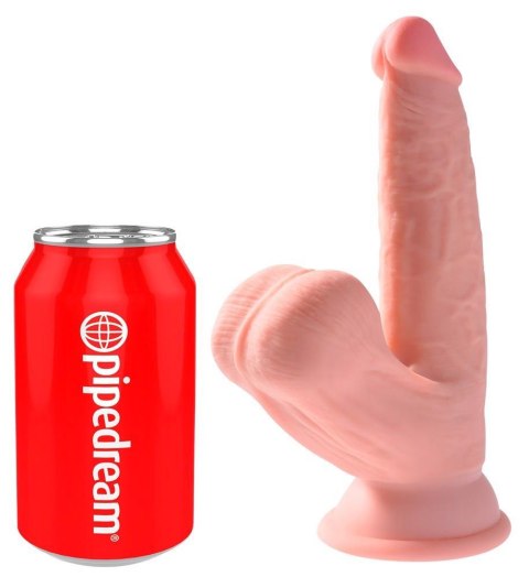 Dildo z cyberskóry King Cock Plus z kołyszącymi jądrami 19,5 cm